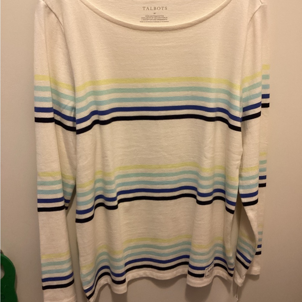 Talbots size M striped top. NWT